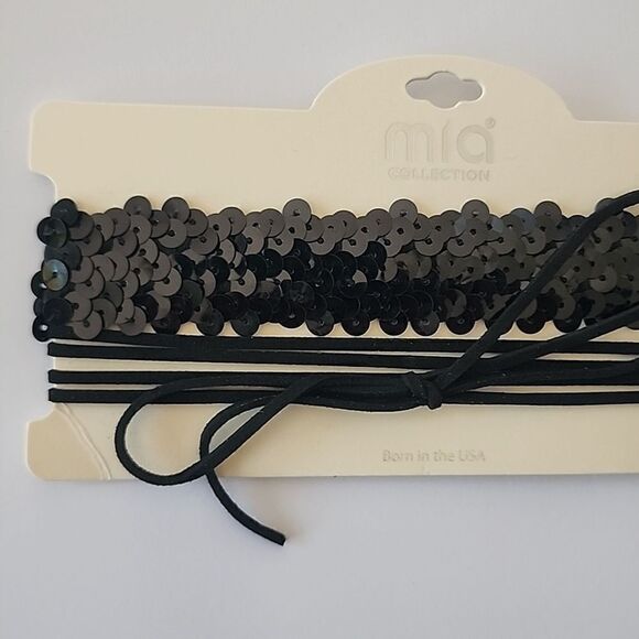 MIA Collection Black Choker Necklace Set - Picture 2 of 3
